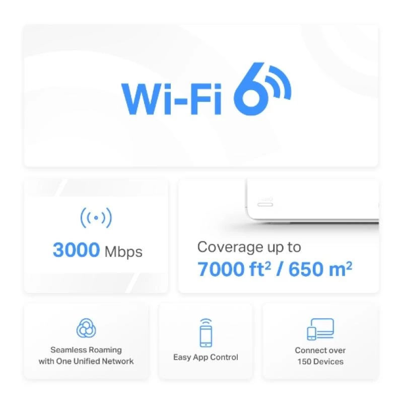 Mercusys Halo H80X (3 vnt.) – belaidis tinklo rinkinys Wi-Fi 6