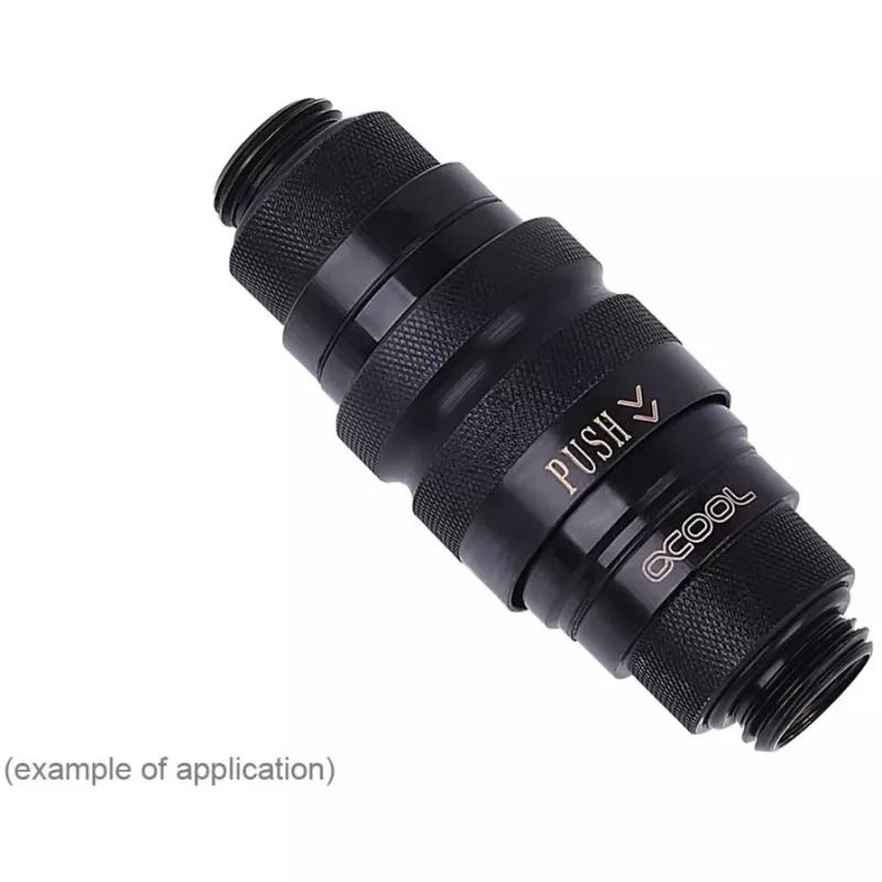 Alphacool 17440 žalvarinė jungtis aušinimui, juoda, 32×86×32 mm