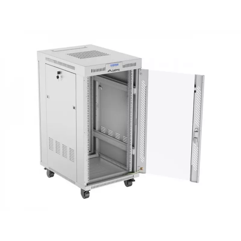 Stovo spinta LANBERG FF01-6822-12SL 22U laisvai pastatomas stovas, 1233×600×800 mm, IP20, 1200 kg