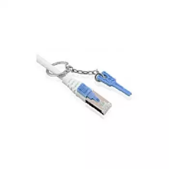 Patch kabelis RJ45 CAT6A 500MHz 1,5m pilkas S-STP (S/FTP) su fiksatoriumi AWG26 Synergy 21