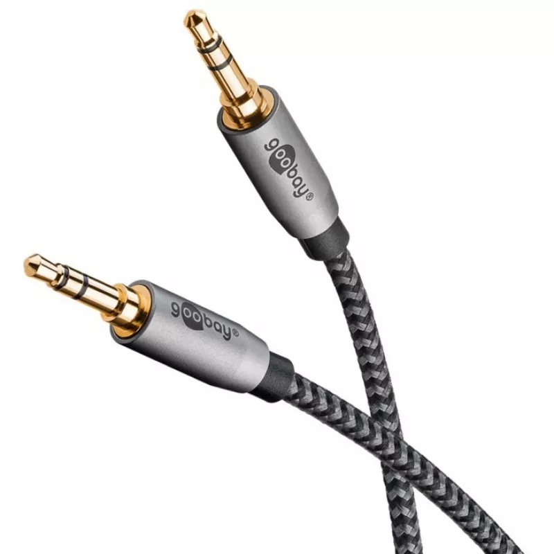 Plus Audio ryšio laidas AUX 3,5 mm stereo (juodas/sidabrinis, 2 m)
