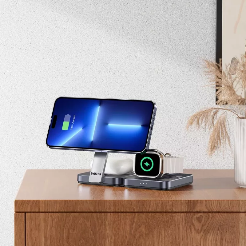 UNITEK P1300AGY01 belaidžio įkrovimo imtuvas ausinėms, išmaniajam telefonui, išmaniajam laikrodžiui USB Type-C