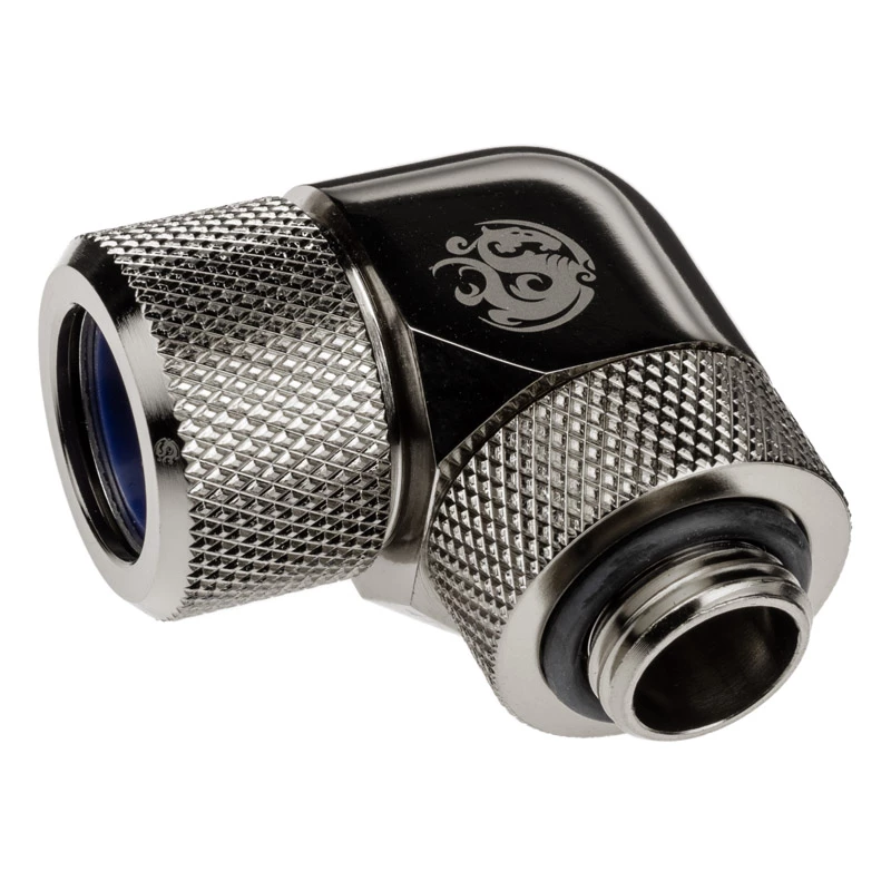 Adapteris 90° BitsPower Advanced Multi-Link G1/4 colio AG į 14 mm išorinio skersmens kietą vamzdelį — sukamasis