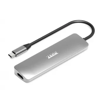 USB-C dokų stotelė Port Designs 900162, 5 prievadų, 4K HDMI, 100W įkrovimas, sidabrinė