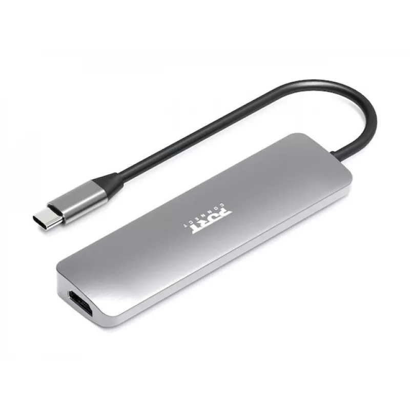 USB-C dokų stotelė Port Designs 900162, 5 prievadų, 4K HDMI, 100W įkrovimas, sidabrinė