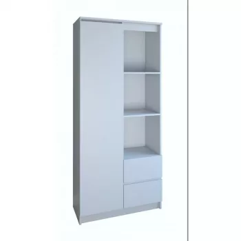 Biuro knygų lentyna Top e Shop RS-80 BILY BIEL, balta medžio drožlių plokštė, 7 lentynos, 800×350×1800 mm