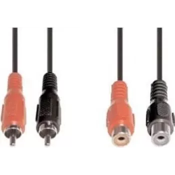 Audio kabelis e+p B 98/5 5m 2 x RCA juoda raudona