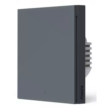AQARA išmanusis sieninis jungiklis H1 EU (be neutralaus laido, vienas mygtukas) (WS-EUK01-G), pilka - Zigbee jungiklis su rele
