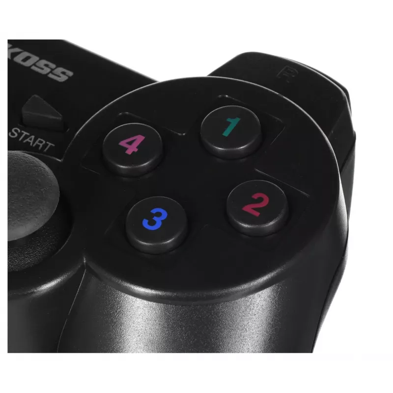 Belaidis žaidimų pultas VAKOSS GP-3925BK juodas RF analoginis/digitalinis PC ir PlayStation 3, 12 mygtukų, 2,4 GHz, nano imtuvas