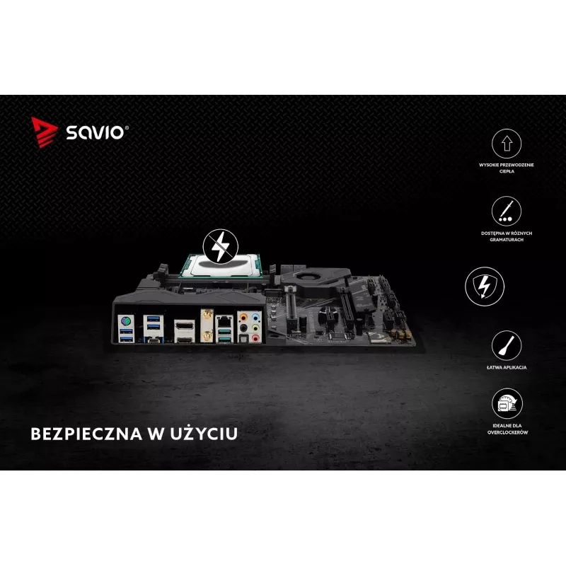 Termo pasta SAVIO TG-04 2g – aukšto našumo šiluminė pasta procesoriams ir vaizdo plokštėms