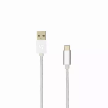 Sbox USB-TYPEC-15W USB->Type C laidas, 1,5 m, kokoso baltumo