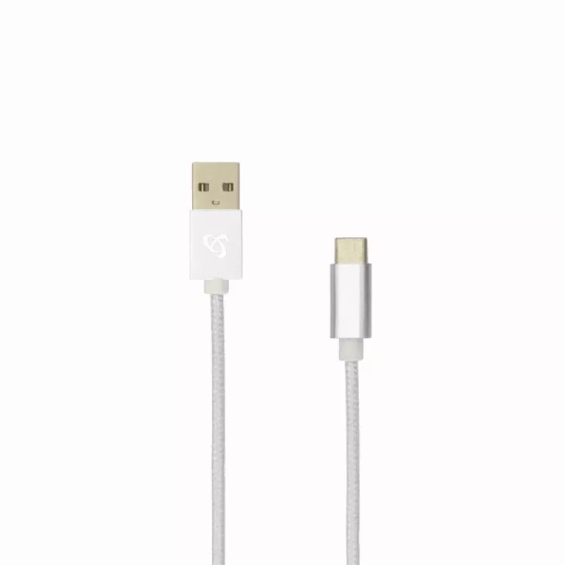 Sbox USB-TYPEC-15W USB->Type C laidas, 1,5 m, kokoso baltumo