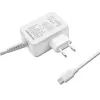 Qoltec 51039 65 W USB-C PD maitinimo adapteris, 5–20,3 V, 2–3,25 A, integruotas USB-C laidas, baltas