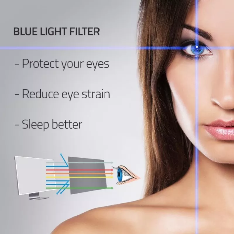 Qoltec 51049 Apsauginis filtras nuo mėlynos šviesos 27 colių | 16:9 | Akių apsauga | Anti Glare