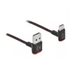 USB laidas DeLOCK EASY-USB 2.0 Type-A vyriškas į Type-C vyriškas kampuotas 0,5 m juodas