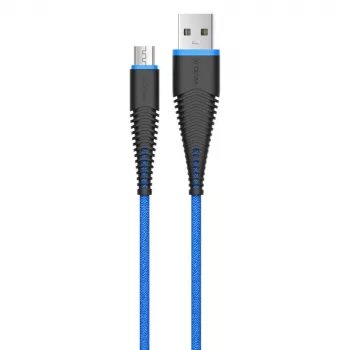 USB Micro-B laidas Devia Fish 1 serija 5V 2.4A 1,5m mėlynas
