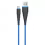 USB Micro-B laidas Devia Fish 1 serija 5V 2.4A 1,5m mėlynas