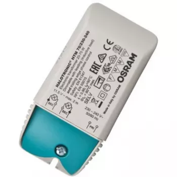Osram HTM 150/230…240 elektroninis transformatorius apšvietimui, turkio spalvos, baltas, 230–240 V, II klasė, 15,3 cm x 54 mm