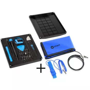iFixit Essential Electronics Toolkit su sulankstomu antistatiniu kilimėliu