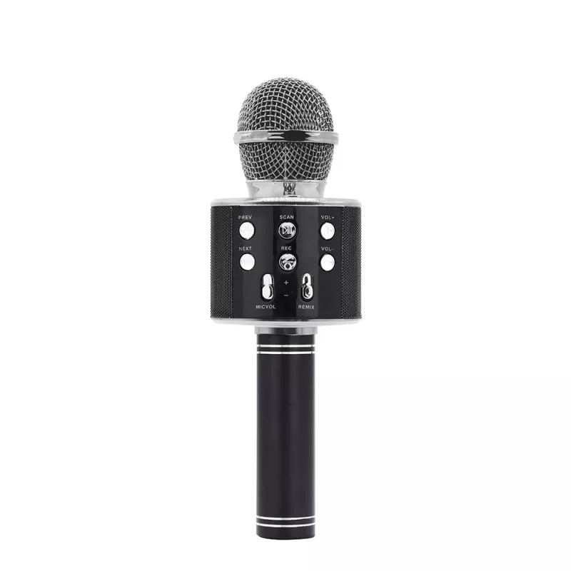 Manta MIC12-BK Juodas belaidis karaokės mikrofonas su garsiakalbiu