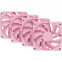 Kompiuterio aušinimo ventiliatorius HYTE FA12-SM-4 120 mm, 1500 RPM, 72 m³/h, 1.6 mmH2O, FDB, rožinis, 4 vnt.