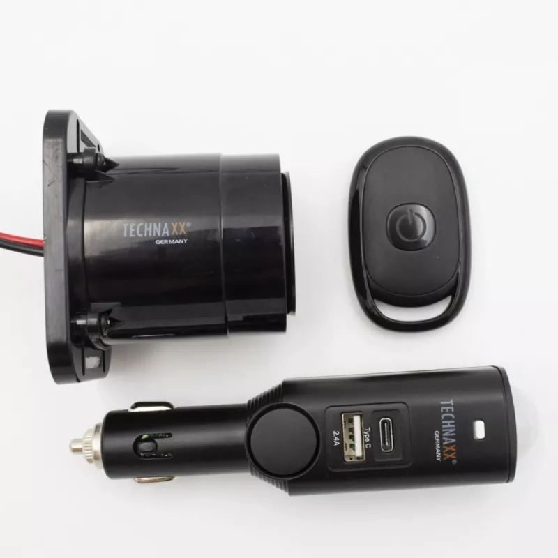 Technaxx TX-168 automobilio signalizacija su nuotolinio valdymo pulteliu ir USB-C įkrovimo prievadu