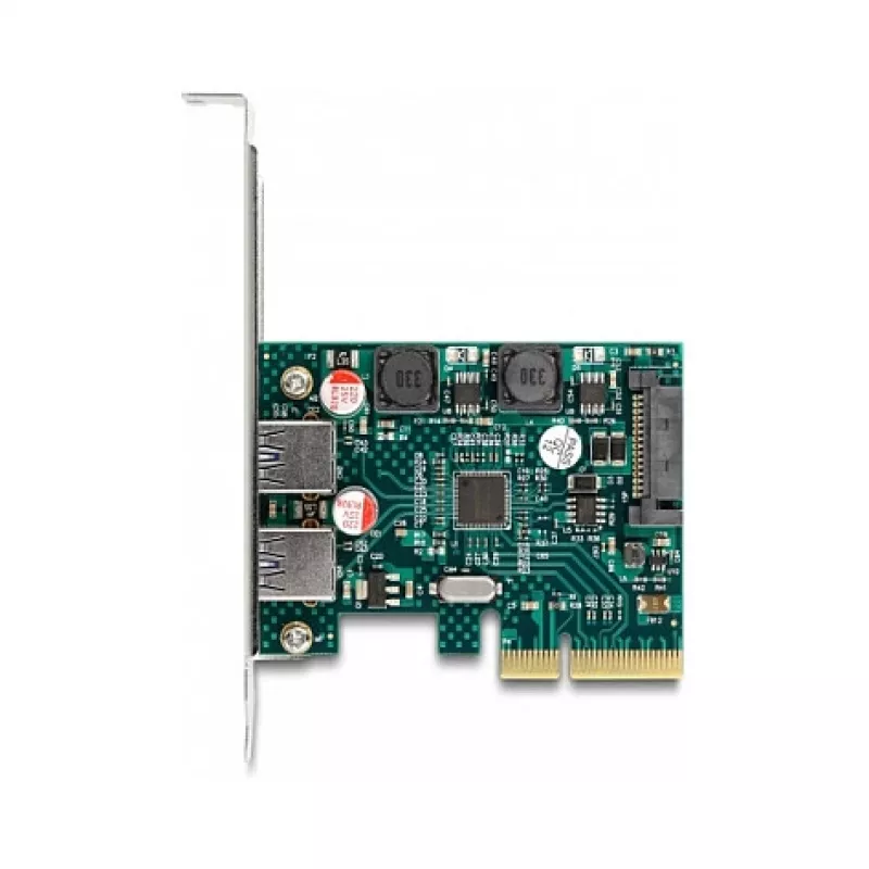 DeLOCK PCI Express x4 kortelė 2 išoriniams USB 10 Gbps Type-A lizdams, Low Profile