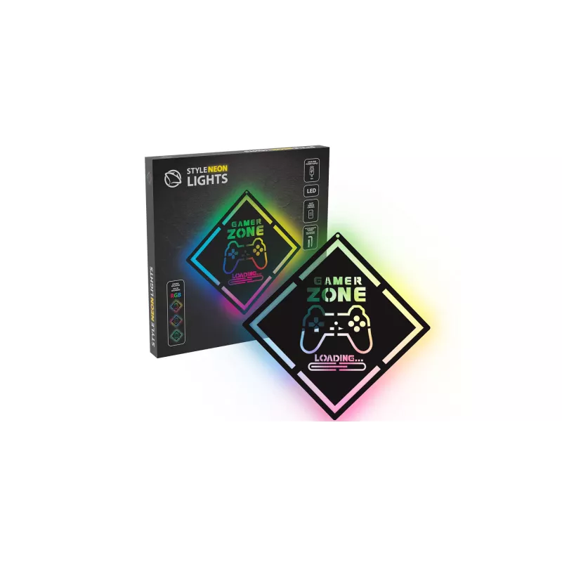 LED neoninis ženklas MANTA MASNL132RGB GAMER ZONE, RGB apšvietimas sienai