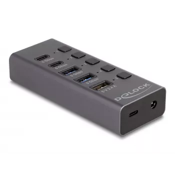 USB šakotuvas Delock 64248 5 Gbps 2 x Type-A 2 x Type-C 1 greito įkrovimo prievadas