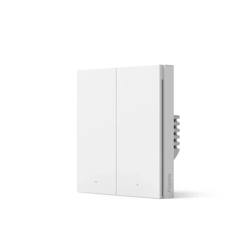 Aqara Smart Home sieninis jungiklis H1, su nuliniu laidu, dviejų klavišų (WS-EUK04)