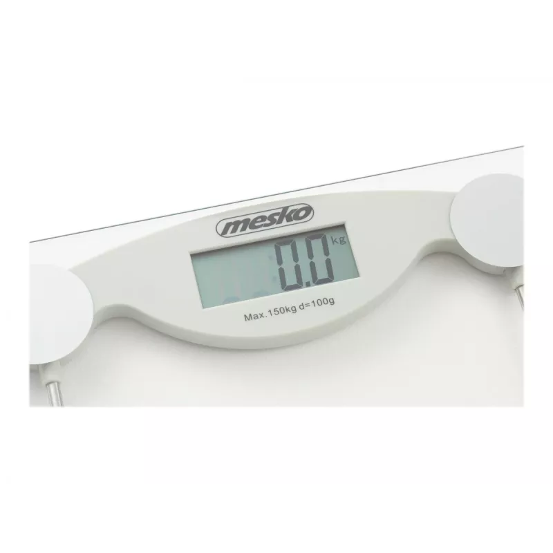Svarstyklės elektroninės asmeninės Mesko MS 8137 – 150 kg talpa, 100 g tikslumas, balta/permatoma