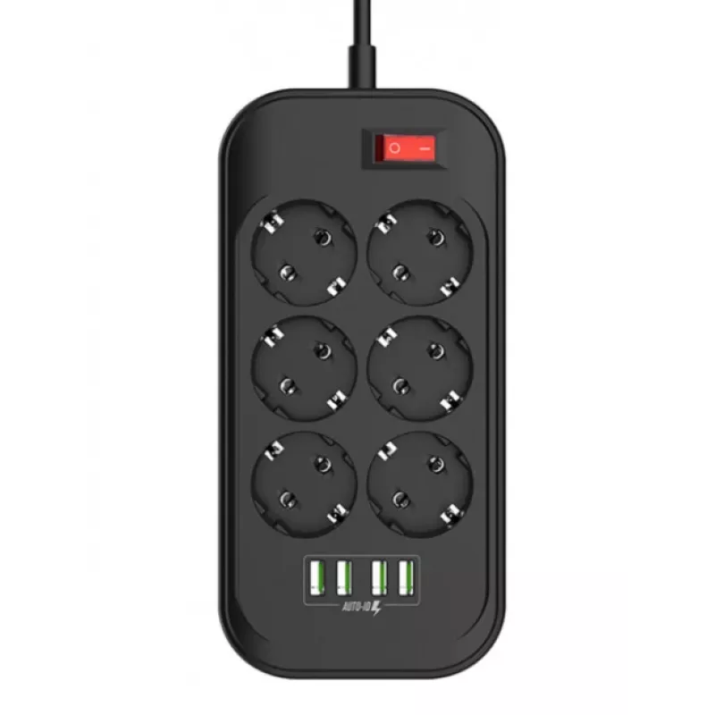 ColorWay CW-CHE64B kištukinis lizdas 10A 17W su USB