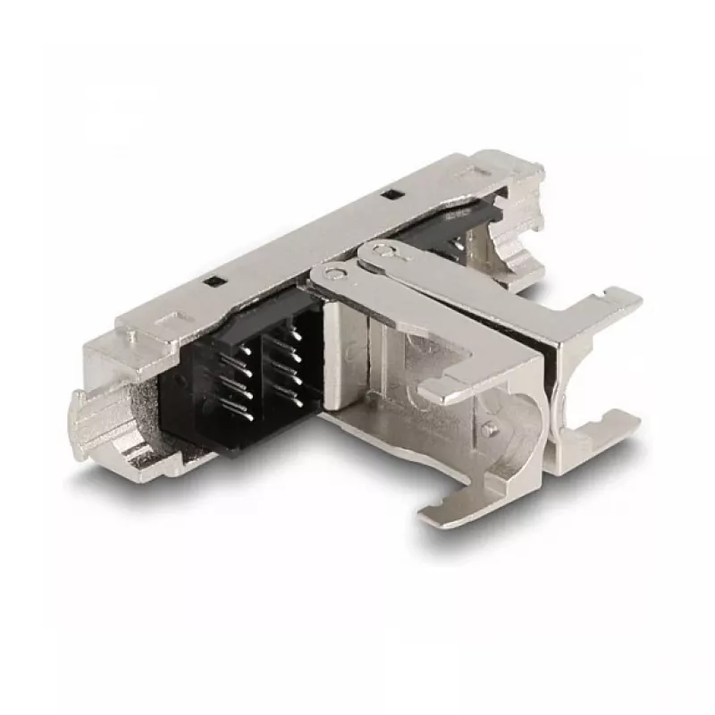 DeLOCK RJ45 jungtis LSA į LSA Cat.6A be įrankių, juoda