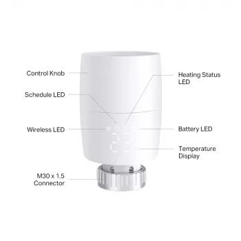 TP-Link Kasa KE100 išmanusis radiatoriaus termostatinis vožtuvas