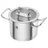 Puodų rinkinys ZWILLING 65120-005-0 – 5 vnt. nerūdijančio plieno puodai su dangčiais, tinka orkaitei ir indaplovei, nelipni danga, max 200°C