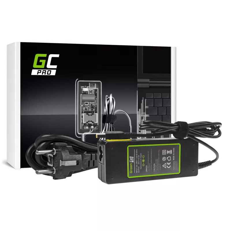 Maitinimo adapteris Green Cell AD39AP 90W AC-DC 20V 4,5A, skirtas Lenovo (vidaus naudojimui), juodas