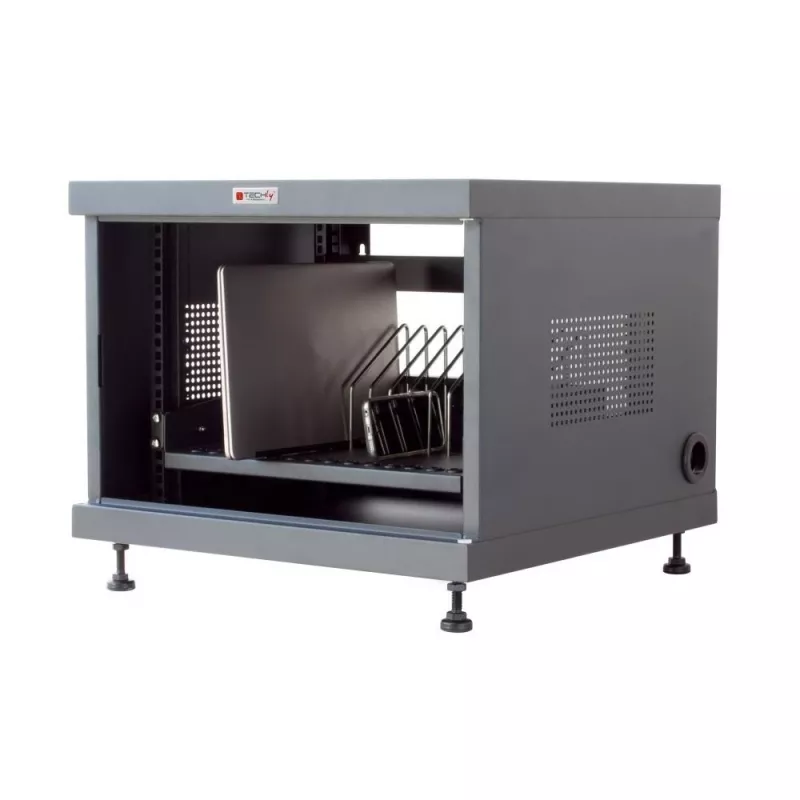 Stovo lentyna TECHLY 367652 kabelių tvarkyklė su 3M lipnia juosta, plieninė, 550×550×410 mm, juoda