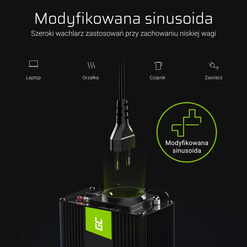Green Cell INV08 maitinimo adapteris/inverteris lauko 1000 W juodas