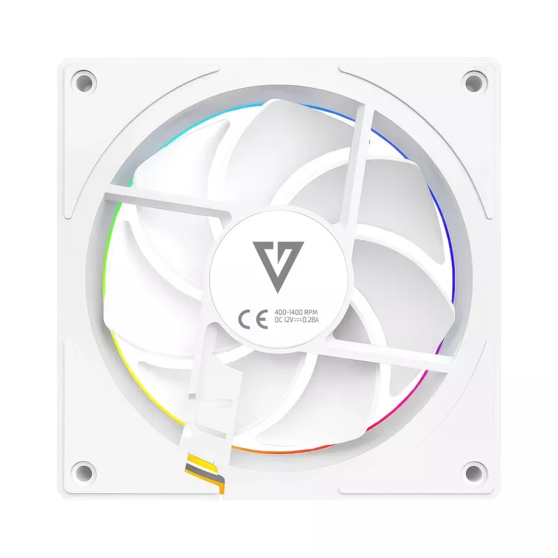Korpuso ventiliatorius MODECOM VOLCANO LOOP 120 ARGB White – 120 mm, ARGB apšvietimas, PWM palaikymas, 400–1400 RPM