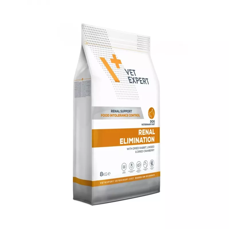 Sausas šunų ėdalas VETEXPERT Veterinary Diet Renal Elimination – triušio skonio, suaugusiems šunims, 8 kg