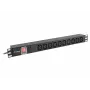 LANBERG PDU-10I-0200-IEC-BK maitinimo skirstytuvas – 10× C13 lizdų, 2 m laidas, 10 A, 2500 W, juodas