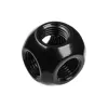 Bitspower Q-Adapter 5x IG 1/4 matinė juoda – kelių prievadų G1/4 adapteris