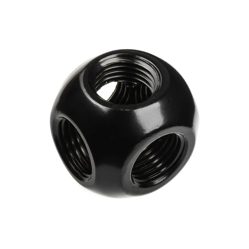 Bitspower Q-Adapter 5x IG 1/4 matinė juoda – kelių prievadų G1/4 adapteris