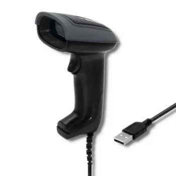 Nešiojamas brūkšninių kodų skaitytuvas QOLTEC 50863 – 1D/2D, USB, LED, juodas, 5V, 1,8 m laidas
