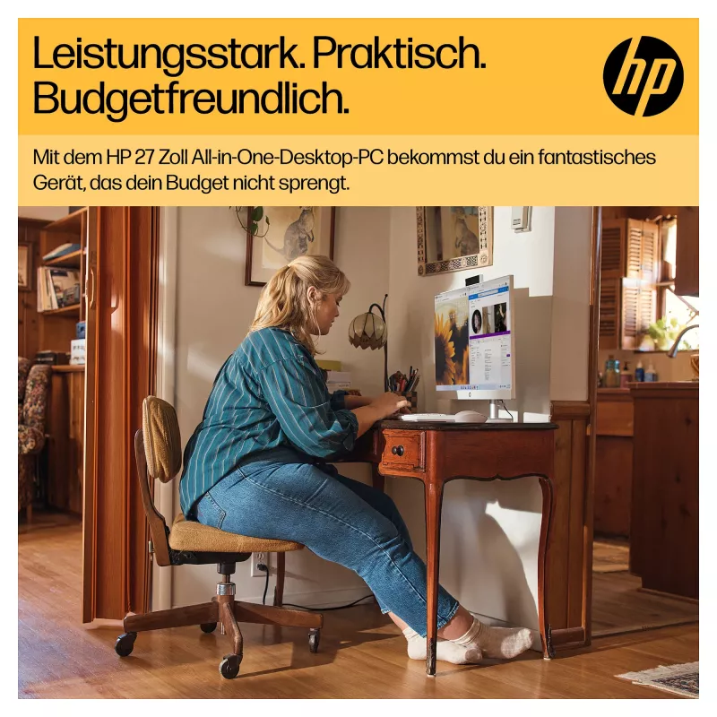 HP 27-cr0471ng All-in-One kompiuteris – Ryzen 7 7730U, 16 GB RAM, 512 GB SSD, Full HD