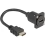 DeLOCK D-Type HDMI laidas, kištukas į lizdą, juodas, 20 cm