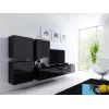 Pakraštinė spintelė cama meble VIGO 50×50×30 cm, juoda/juodas blizgesys