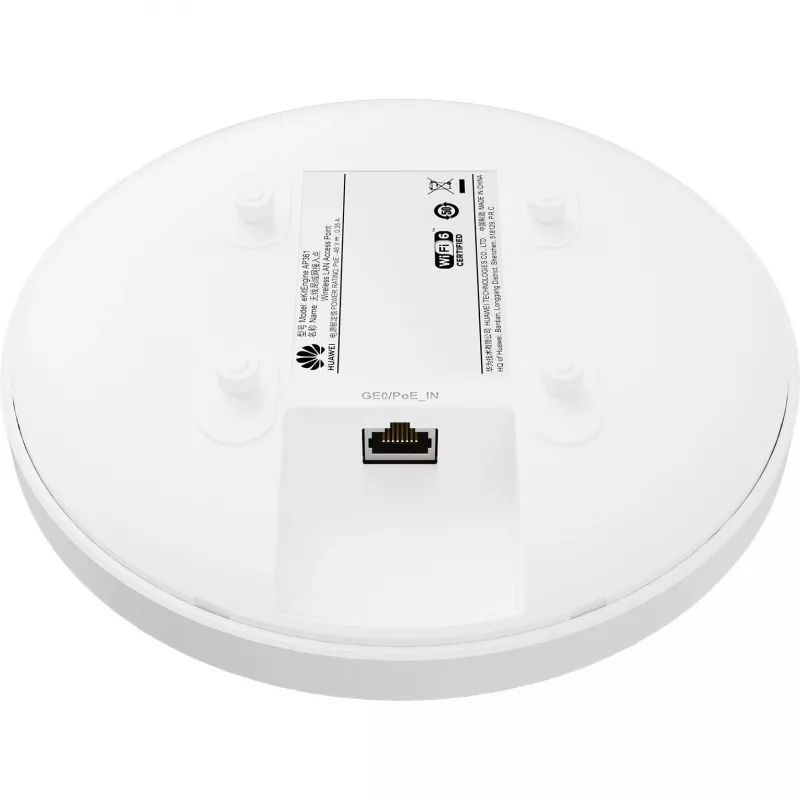 Huawei AP361 belaidis prieigos taškas – Wi-Fi 6, 2,4 GHz ir 5 GHz, montavimas ant sienos / lubų / DIN bėgio