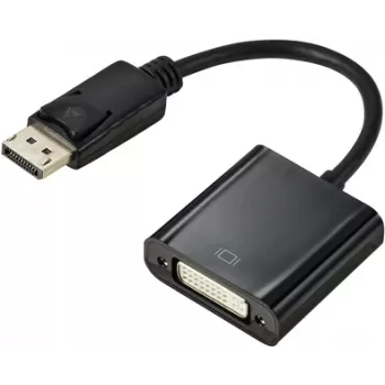 Renkforce RF-5771774 DisplayPort / DVI adapteris [1x DisplayPort kištukas - 1x DVI lizdas 24+5 kontaktų] Juoda PVC izoliacija 15 cm