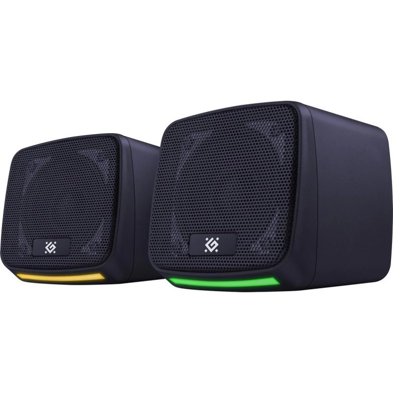 Garsiakalbiai PC DEFENDER J3 2.0 6W LED USB, 2×3W RMS, 90–20000 Hz, 3.5 mm, juodi